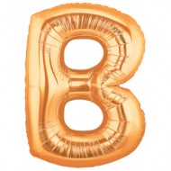 B bogstav guld folie ballon 40"/90cm (uden helium)